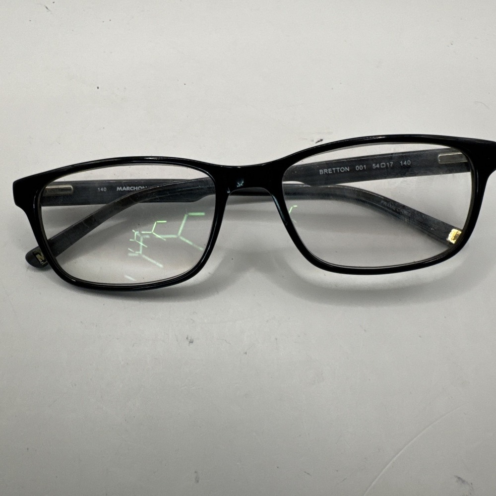 MARCHON NYC M-BRETTON RECTANGULAR FULL RIM EYEGLASS FRAMES ONLY BLACK 54-17-140